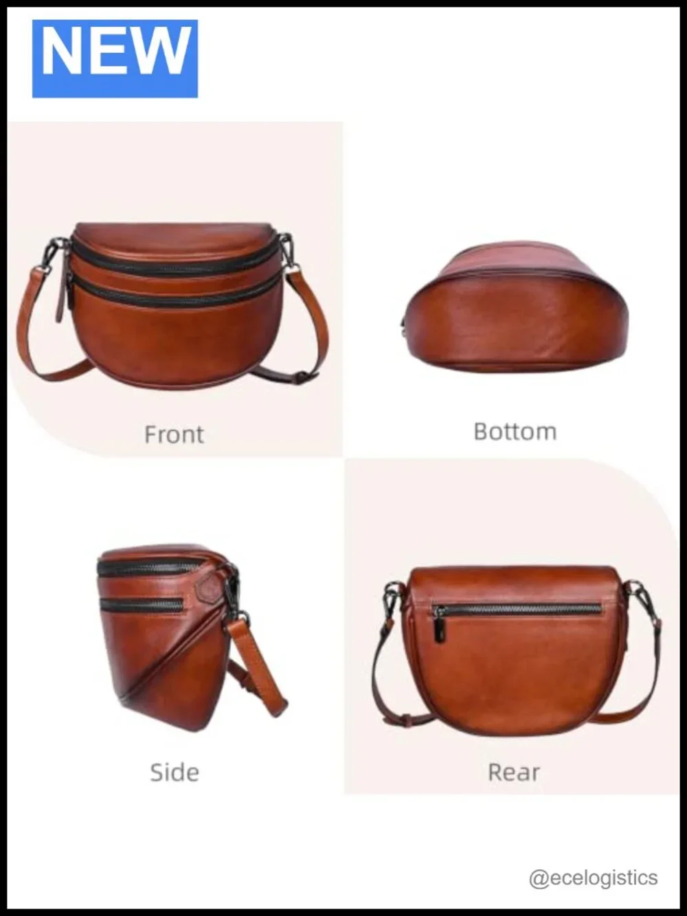 Genuine Leather Crossbody Bag Purse Handbag Adjustable Strap RFID